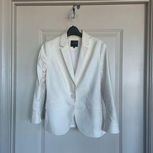 The Limited XS Cropped, Fitted 3/4 White Blazer